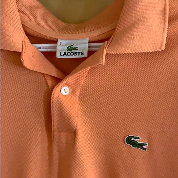 Lacoste Polo Shirt, Short Sleeve, Salmon, Size 3 - Picture 2 of 3